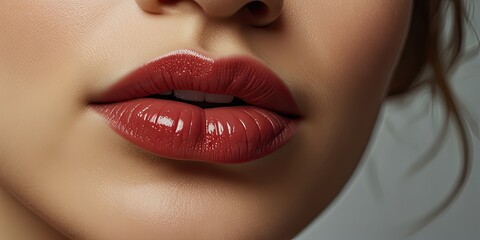 Obraz premium close up lips of girl,close up lips of lips