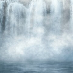 Blurred waterfall background with mist and spray