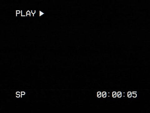 PLAY - VHS Playback Screen Overlay with Timecode 4x3 Size