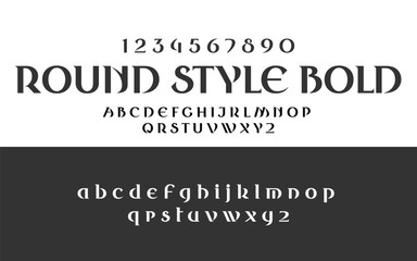 Vector font Uppercase lowercase and number For Fashion Branding Sports Film Movie poster Design illustration