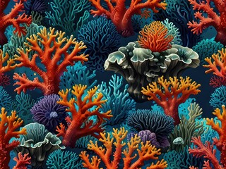 Obraz premium tropical coral reef,coral reef in the sea,coral reef and fishes,colorful coral reef