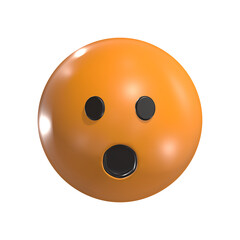 Face With Opened Mouth 3D Emoticon Icon