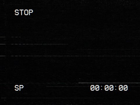 STOP - VHS Playback Screen Overlay with Timecode 4x3 Size