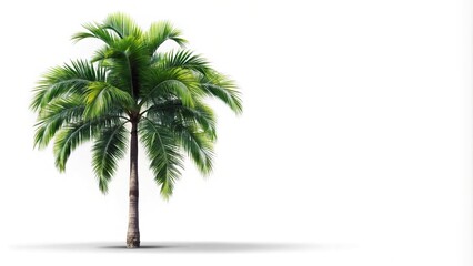 Obraz premium Silhouette of Betel palm tree isolated on white background