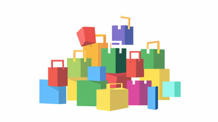 Colorful stacked boxes create vibrant and playful scene, perfect for conveying sense of fun and creativity. These geometric shapes can be used in various design projects