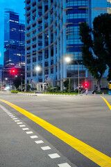 City Street With Traffic at Night