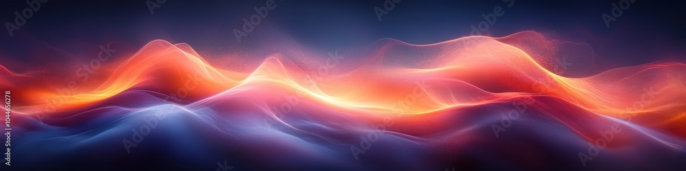 Poster abstract waves of light in vibrant colors create a dynamic scene.