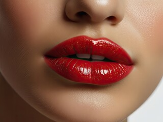Obraz premium close up lips of GIRL,,close up lips