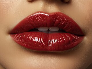 Obraz premium close up lips of GIRL,,close up lips