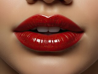 Obraz premium close up lips of GIRL,,close up lips