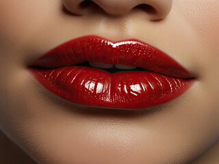 Obraz premium close up lips of GIRL,,close up lips
