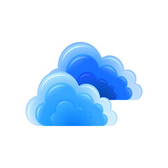 Cumulonimbus clouds or rain clouds, cartoon icon for weather and seasons, on white background.