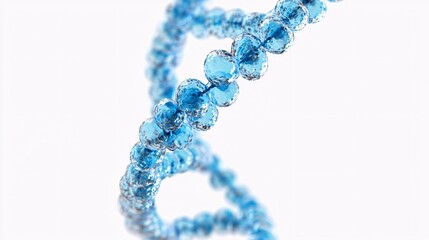 A striking and detailed representation of a DNA helix emerges against a crisp white backdrop, embodying the essence of molecular biology.