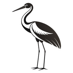 Fototapeta premium White Stork black Belarus bird silhouette
