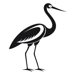 Fototapeta premium White Stork black Belarus bird silhouette