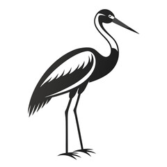 Obraz premium White Stork black Belarus bird silhouette