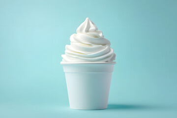 Frozen yogurt or soft serve ice cream packaging mock up isolated on light background