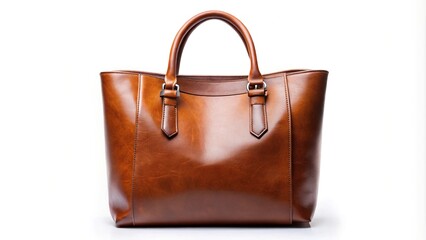 Silhouette of brown leather tote bag with handle