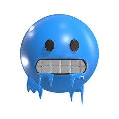 Cold Face 3D Emoticon Icon