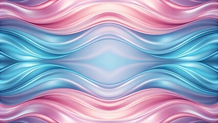 Fototapeta premium Symmetrical pink blue pastel colors wavy silk background