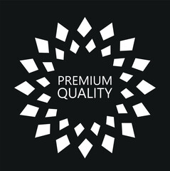 Premium quality gold vector hexagon. Golden label with stars and crown isolated on white background. For icon, logo, label, insigna, seal, tag, sign, seal, symbol, badge, stamp, sticker etc.