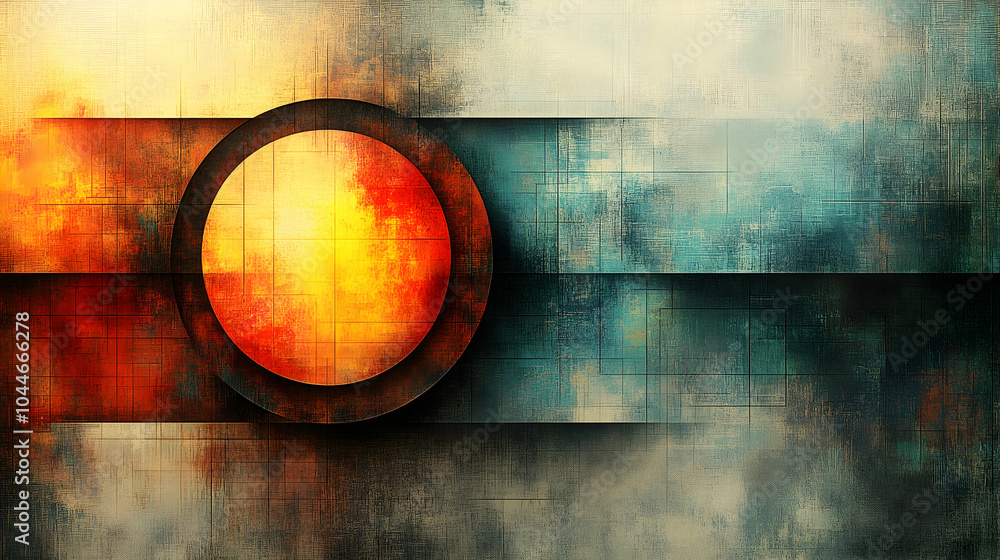Poster abstract grunge background with a circle in the center.