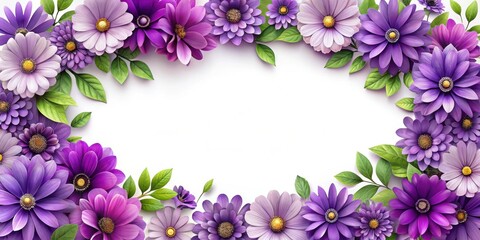 Fototapeta premium Summer floral composition with cut out purple flowers , summer, floral, composition, beautiful, purple, flowers, cut out