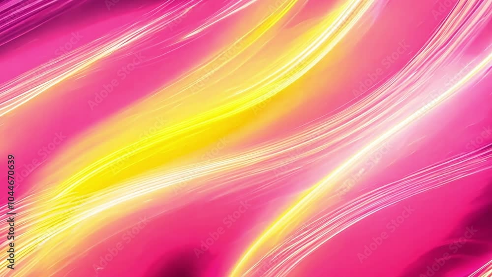 Poster colorful waves of light intertwining in a vibrant display of pink and yellow hues creating a dynamic