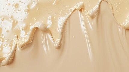 Serum, transparent skin care essence, liquid drops of cosmetic product on beige background 3d rendering