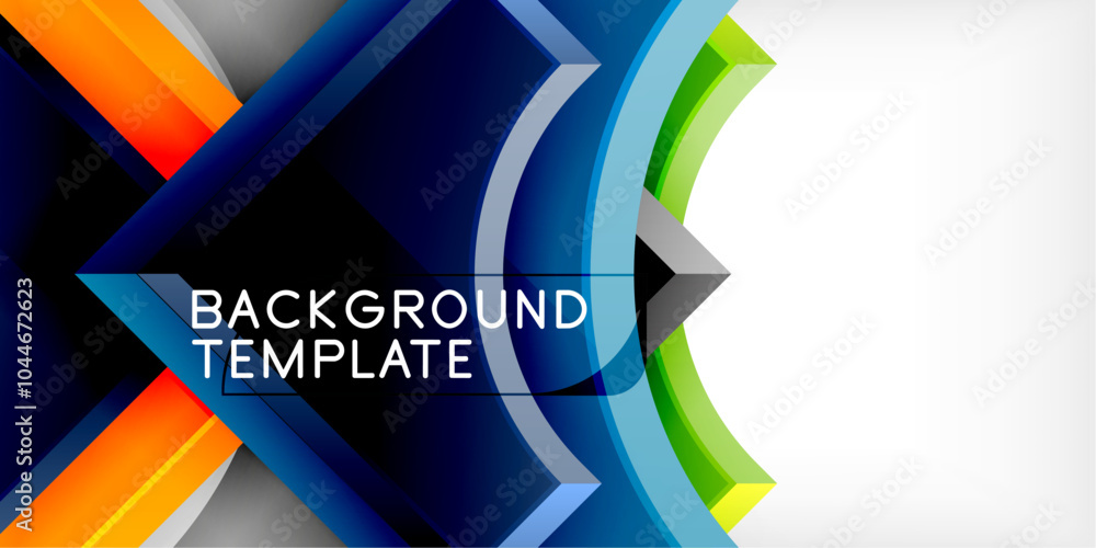 Poster geometric design abstract background - circles and triangles