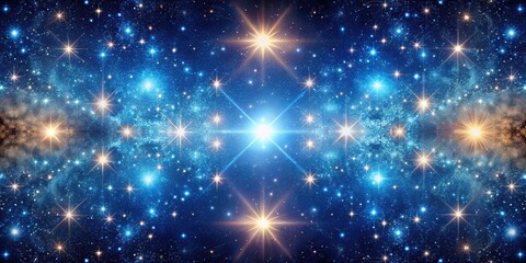 Symmetrical starry background with distant celestial objects