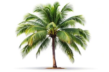 Obraz premium Silhouette of coconut tree on white background