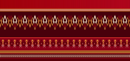 thai traditional silk red phuthai gold