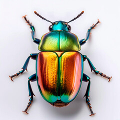 Tansy beetle isolated on white background