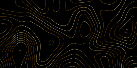 Abstract multicolor on black background with Topographic line map pattern. Topographic map lines, contour background. wavy and curved lines background. Geographic map .	