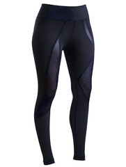 Black sport leggings for fitness and yoga mock up isolated on white background