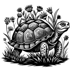 turtle printable black color vector