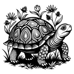 turtle printable black color vector