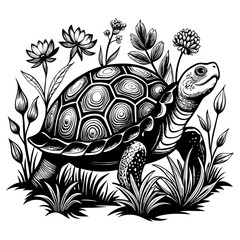 turtle printable black color vector