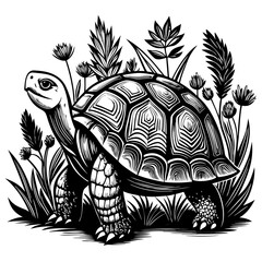 turtle printable black color vector