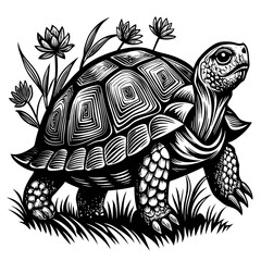 turtle printable black color vector