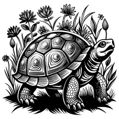 turtle printable black color vector