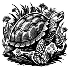 turtle printable black color vector