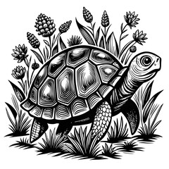 turtle printable black color vector