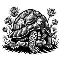 turtle printable black color vector