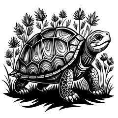 turtle printable black color vector