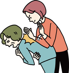 喉にモノを詰まらせた時の応急処置