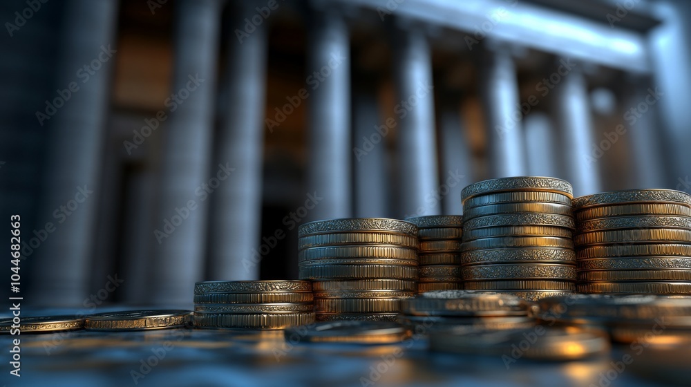 Poster 3d business elements in soft light setting