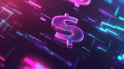 3D Finance Technology Elements with Clean Lines