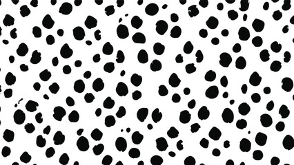 Dalmatian print vector pattern. Black and white dalmatian spots.